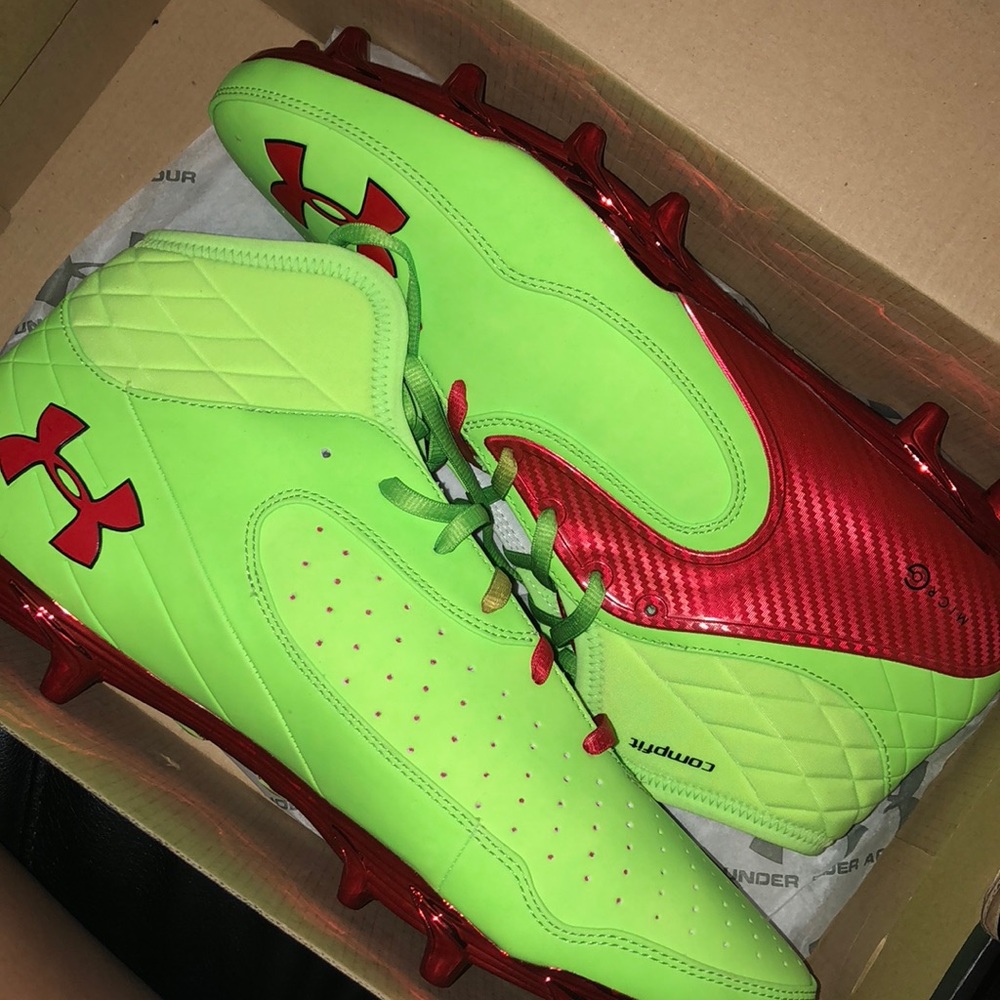 Brand new underarmour neon cleats